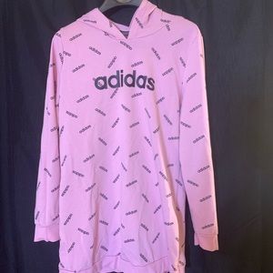 Adias pullover pink w/ black lettering